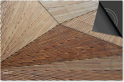 Inductie beschermer 60x60 - afdekplaat inductie mat - Dietrix Kookplaat beschermer - Exclusief - Hout en Boom - Diagonale lijnenspel hout