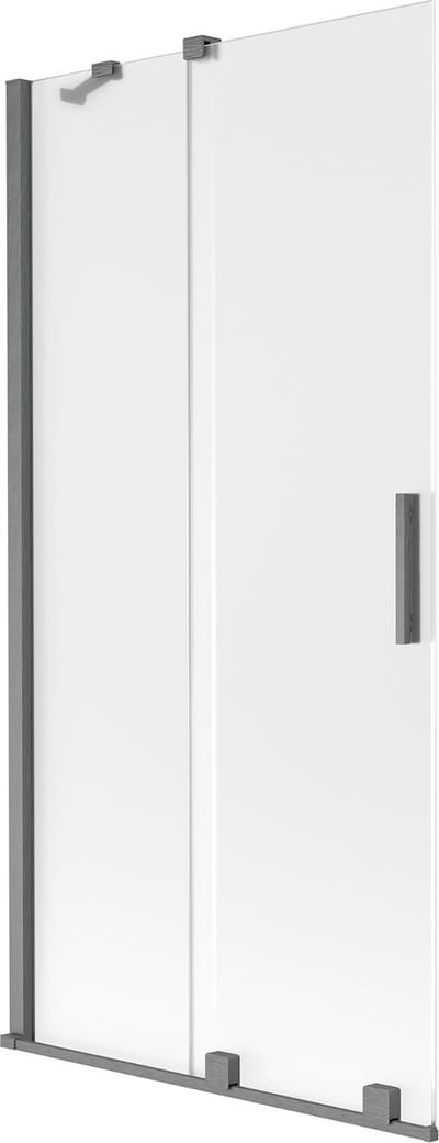 Mexen Velar badwand tweevleugelige schuifdeur 95 x 150 cm, matglas, geborsteld gun grijs - 896-095-000-31-66