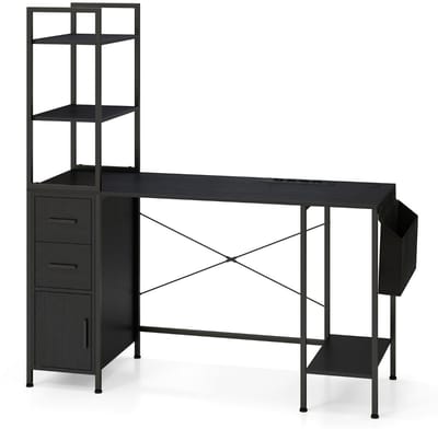 Bureau - Bureau met Lades - Zwart - Houten Kantoormeubel - Bureau Zwart met Lade