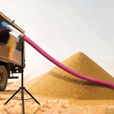 Graan Transporteur - Materiaalschroef - Materialen Verplaatsen - Hoge Capaciteit - 1.5m Slang - Grijs