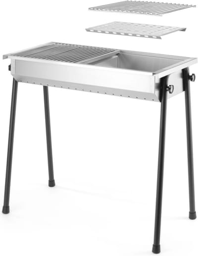 HENDI Houtskoolbarbecue – Dubbele bodem – Demontabele poten – 770x380x760 mm