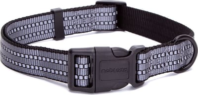 Nobleza Reflecterende Hondenhalsband - Verstelbare Klikhalsband 25-40 cm - Maat S - Grijs