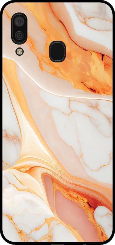 Smartphonica Telefoonhoesje voor Samsung Galaxy A30 met marmer opdruk - TPU backcover case marble design - Oranje geschikt voor Samsung Galaxy A30