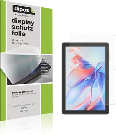 dipos – 2x Matte Beschermfolie geschikt voor Digma K10 Plus | Krasbestendige & antireflecterende Screenprotector Ultra-Thin
