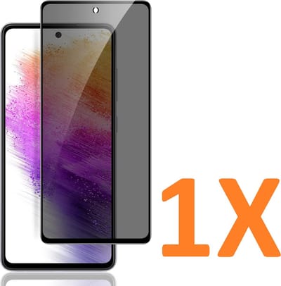 Screenprotector Glas - Privacy Tempered Glass Screen Protector Anti-Spy Geschikt voor: Samsung Galaxy A73 5G - 1x