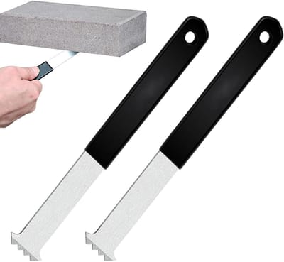 Tegelverwijderaar Gereedschap - Baksteen Schraper - Terras Herstellen - Dubbele Schraper - 2 Stuks - Zwart
