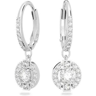 Swarovski Volledig Kristal Geperforeerde Rhodium Vergulde Oorbellen Dames oorbellen 5627349 Shopping Bag,White,F white