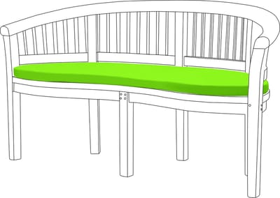 Tuinbank Kussens - Zitkussen voor Buiten-Binnen - Patio Gebogen Bananenbank kussen met Veilige Banden - Lichtgewicht Bank Kussens voor tuinbank