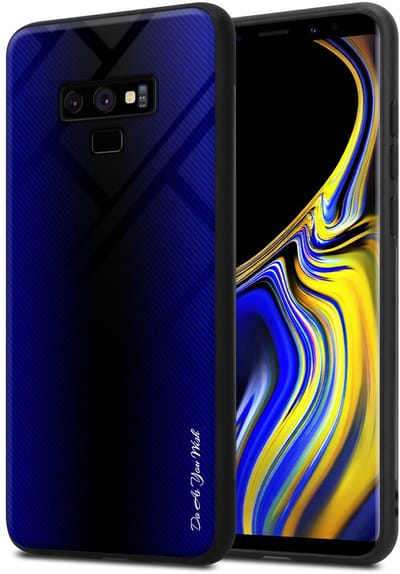 Cadorabo Hoesje geschikt voor Samsung Galaxy NOTE 9 in KOBALT PAARS - Beschermhoes gemaakt van TPU silicone Case Cover en achterkant van gehard glas