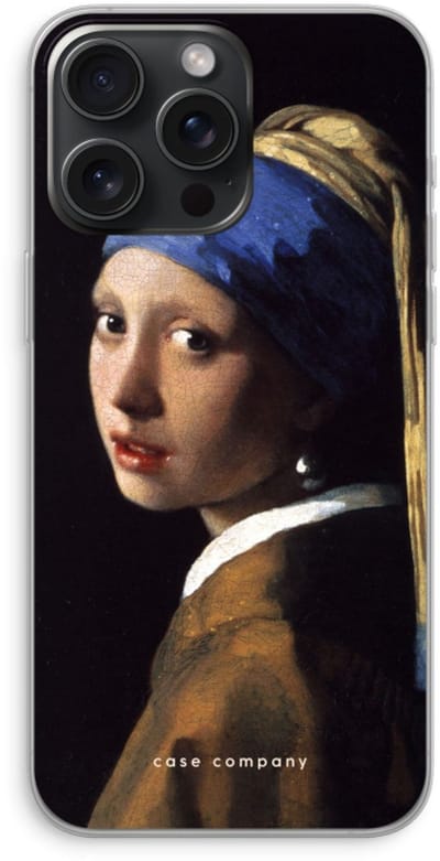 Case Company® - Hoesje geschikt voor iPhone 15 Pro Max hoesje - The Pearl Earring - Soft Cover Telefoonhoesje - Bescherming aan alle Kanten en Schermrand