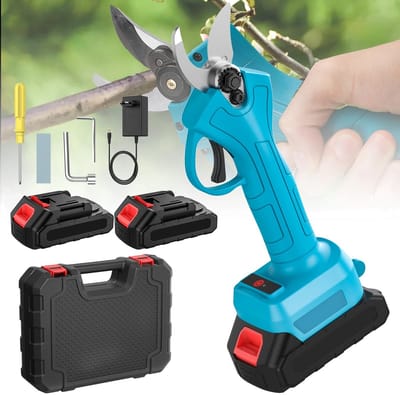 Norvia - Draadloze Borstelloze Elektrische Snoeischaar – 21V – Inclusief 2 Accu’s - Inclusief Koffer - Antislip - Fruitbomen