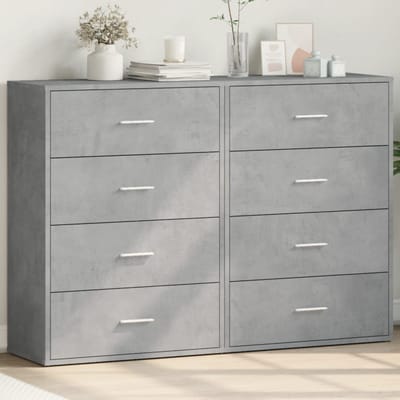 vidaXL - Dressoirs - 2 - st - 60x31x84 - cm - bewerkt - hout - betongrijs