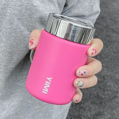 Mini Mug Thermos en Acier Inoxydable 230 ml Mode Portable de Poche Flasque à Vide Café Thé Bouteille d'Eau Thermique Tumbler rouge rose