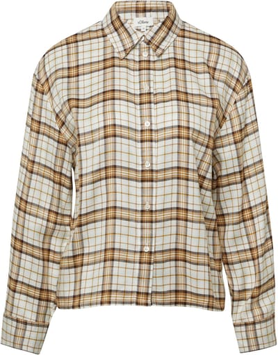 Blouse chemisier met ruitpatroon en plooien aan de achterkant voor dames s.Oliver