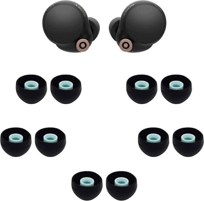 Oordopjes geschikt voor Sony WF-1000XM4 - Sony vervanging eartips - 5 paar oordopjes geschikt voor Sony WF-1000XM5 Zwart / Large