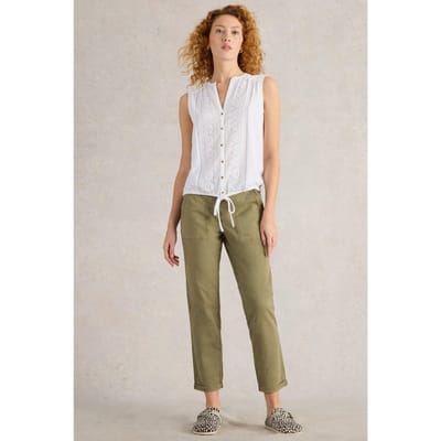 White Stuff Tulip Sleeveless Shirt Brilliant White Maat: 20 REGULAR | Blouses Outlet | Dames | Wit