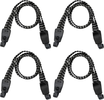 Set van 4 Elastische Fietslading Tensioners met Haken, Ideaal voor Bevestigen van Bagage en Veilig Transporteren van Uitrusting
