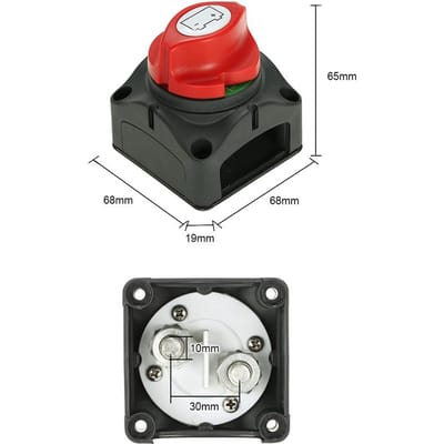 Sélecteur de batterie de voiture Marine, isolateur, déconnexion, interrupteur rotatif, marche/arrêt black