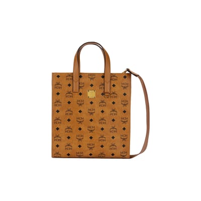 MCM Klassik Visetos Monogram Gecoat Canvas Nappa Leder Afwerking Tote Bag Boodschappentas Bladmuziektas Schouder Crossbody Handtas Klein MMTAAKC06CO001 Basic Set (Bag+Dust Bag) brown