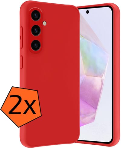 Hoes - 2 Stuks - Geschikt voor Samsung Galaxy A36 - Sterk & Shockproof - Case Siliconen - Back Cover - Telefoon Hoes - Rood
