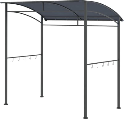 Killogood Barbecuepaviljoen, barbecueluifel, regenhoes, met haken, stalen frame, grijs, 215 x 150 x 174/220 cm