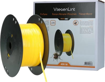 Knock Pest Control Vliegenlint Vervangingsrol 1 stuk - Ongedierteval - Trekt vliegen aan - Geel - 400 Meter
