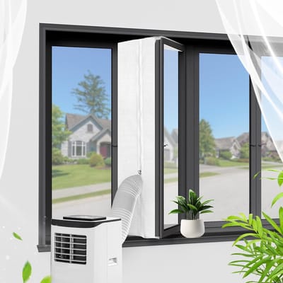 1 stuk -Afdichtingsdoek voor airconditioners - Accessoires voor airconditioning - Draagbaar - Verdikt - Waterdichte hoes zonder boren - Afdichtingspaneel voor deuren en ramen- 200cm - Geschikt voor schuiframen, draairamen en dakramen - 2 m - Wit