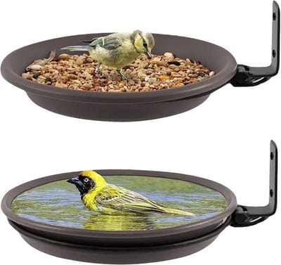 2-Delige Wandmontage Vogelvoeder en Vogelbad - Ideaal voor Tuin, Balkon en Buitenmuren