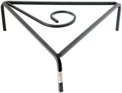 Driehoekige statief - Open haard houder - Koken bij vuur - Volledig smeedijzer - 30 cm zijde - Zwart
