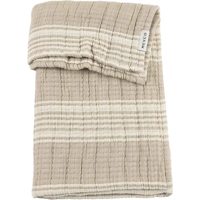 Meyco Baby Stripe Jacquard Wiegdeken - Pre-washed Hydrofiel - Sand - 75x100cm - 1.5 TOG