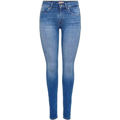 Only blauwe dames jeans   Blush   Regular waist   Stonewash wassing   Skinny Fit   5-Pocket zakken   Knoop- en ritssluiting   Regular waist Blauw L/30