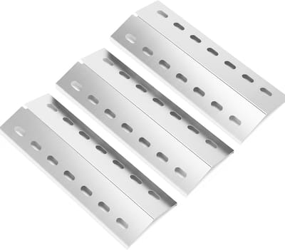 Universele Branderdeksel 33.5 x 12 cm voor Enders San Diego - RVS Vlamverdeler, Set van 3, Geschikt voor Barbecue en Grill Accessoires