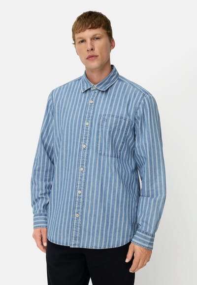 camel active Streepshirt met borstzak - Maat menswear-M - Inktblauw