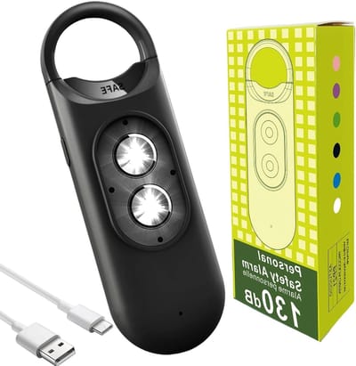 Persoonlijk Alarm - Veiligheidsalarm - Nachtelijke Uitstapjes - 130 dB Stroboscooplicht - 9.9 x 3.2 cm - Zwart