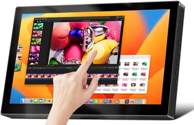 DrPhone FlexView – 7 Inch Draagbare Touchscreen Monitor met Ingebouwde Luidsprekers – Full HD Portable Display voor Gaming, Video’s & Werk – Zwart