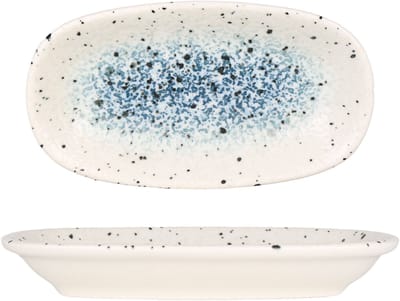 Rinart Serveerschaal - splash - Porselein - 16x9 cm - set van 2