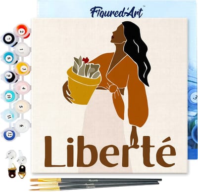 Figured'Art Mini Schilderen op Nummer Volwassenen 20x20cm met lijst Vrijheid - Klein Formaat Creatieve Hobby Kit DIY Art Nummer Compleet