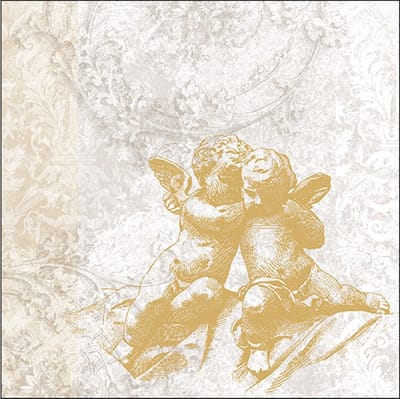 Ambiente - Lunch servetten - Classic angels gold - 20 servetten - Engelen - Goud - Wit