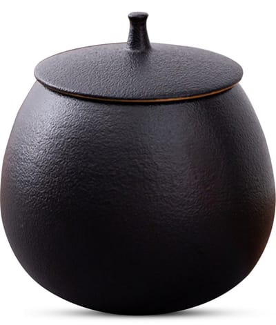 Professionele Begrafenis Urn - 200 ML - Urn - Mini Crematie Urn - As Urn - Voor Huisdieren, Honden, Katten of Menselijk As - Crematie As - Mini Urn - ZWART