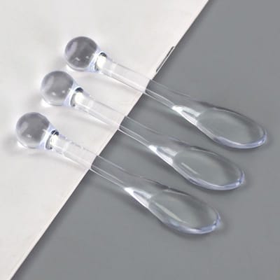 3 pièces Spatule de Maquillage, Cuillère à Mélanger Masque Crème Visage Outil de Beauté DIY Rouleau d'Absorption Accessoires Cosmétiques 3pcs gray
