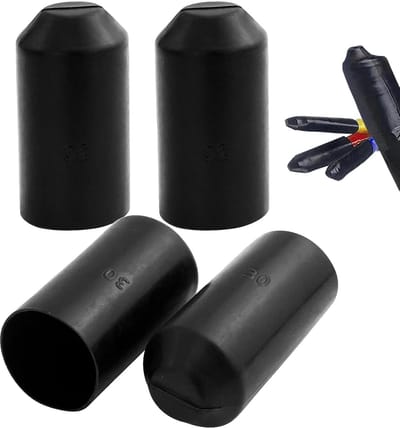 Krimpkousen Set - Beschermkappen - Kabel Isolatie - Waterdichte Afwerking - 30mm Doorsnede - Zwart