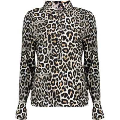 Geisha Blouse Aop Jersey Black/sand Size: XL | Blouses Outlet | Dames | Zwart