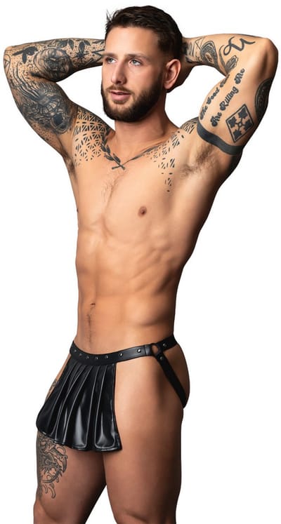Male Power Sexy Spartacus - Rok Jock - Zwart - Maat L/XL