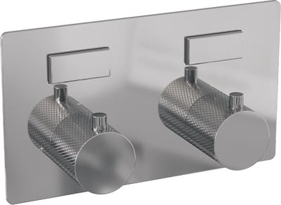 Brauer Chrome Carving 2-weg inbouwthermostaat met drukknoppen met in- en afbouwdelen chroom