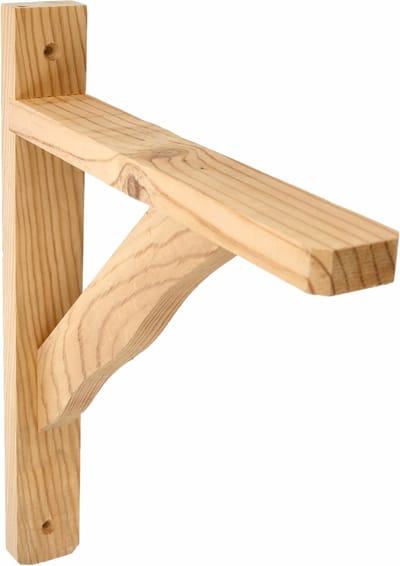 AMIG Plankdrager/planksteun van hout - lichtbruin - H280 x B230 mm - boekenplank steunen - tot 95 kg