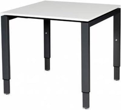 Verstelbaar Bureau - Domino 80x80 grijs - zwart frame