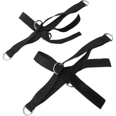 2 stuks Fitness Heupbuiger Enkelband Krachttraining Heupopheffing Weerstand Enkelbanden voor Sportschool black
