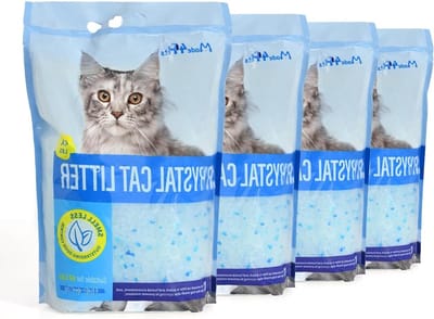 Kattenbakvulling Kristallen - Geurbestrijding Lade - Hygiënisch Huis - Minimaal Stof - 4 x 2 kg - Transparant