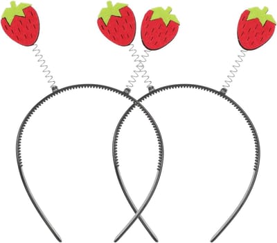 2 Stuks Aardbei Haarbanden voor Meisjes - Aardbei Haaraccessoires, Kostuumaccessoires en Fruit Hoofdbanden