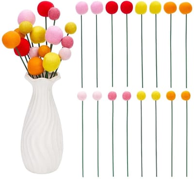 Dailygoods- Knutselballen 16 Stuks - Wolvilt - Decoratieve Ballen - 8